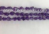 CNG3582 15.5 inches 8*10mm - 10*12mm nuggets matte amethyst beads