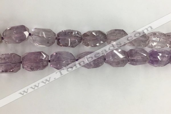 CNG3583 13*18mm - 15*20mm faceted nuggets light amethyst beads