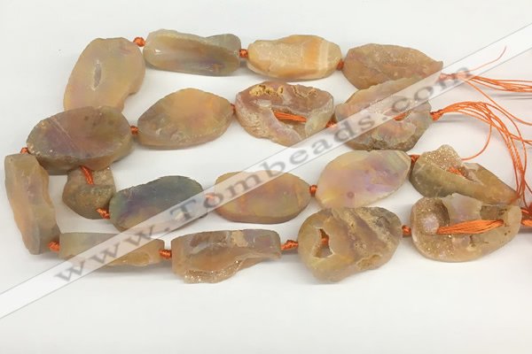 CNG3620 20*35mm - 30*45mm freeform plated druzy agate beads