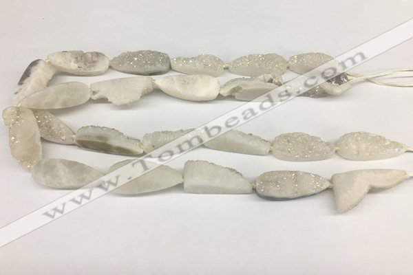 CNG3625 15.5 inches 12*35mm teardrop druzy agate beads