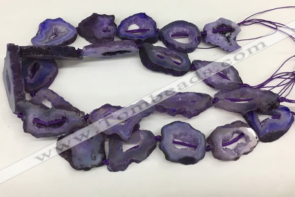 CNG3638 15.5 inches 22*30mm - 30*40mm freeform druzy agate beads