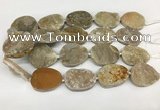 CNG3654 15.5 inches 25*32mm - 28*38mm freeform druzy agate beads