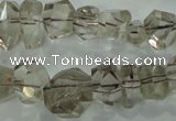 CNG366 15.5 inches 10*20mm faceted nuggets smoky quartz beads