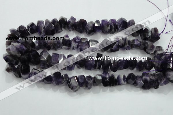 CNG367 15.5 inches 10*20mm faceted nuggets amethyst beads