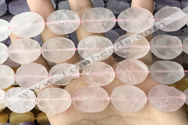 CNG3700 15.5 inches 15*20mm freeform rough rose quartz beads