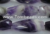 CNG372 15.5 inches 16*35mm faceted nuggets amethyst beads