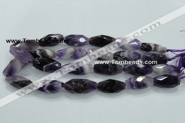 CNG372 15.5 inches 16*35mm faceted nuggets amethyst beads