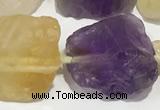 CNG3722 15.5 inches 15*20mm - 18*23mm nuggets rough amethyst & citrine beads