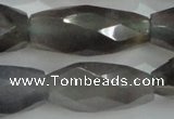 CNG373 15.5 inches 20*35mm faceted nuggets grey agate beads