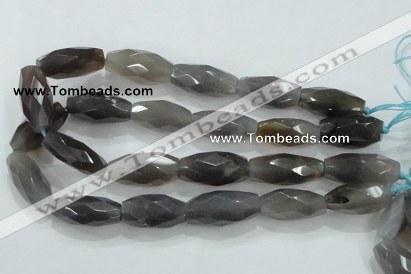 CNG373 15.5 inches 20*35mm faceted nuggets grey agate beads