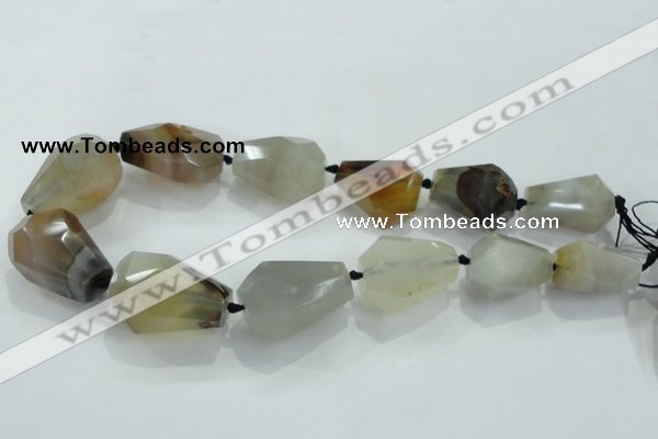 CNG379 15.5 inches 18*22mm – 25*38mm faceted nuggets agate beads