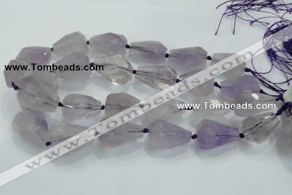 CNG380 15.5 inches 22*30mm faceted nuggets amethyst beads