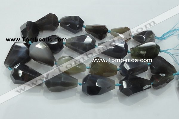 CNG382 15.5 inches 18*24mm – 25*38mm faceted nuggets grey agate beads