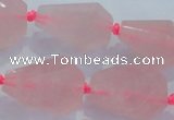 CNG384 15.5 inches 15*20mm – 25*30mm faceted nuggets rose quartz beads