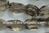 CNG401 15.5 inches 15*20mm faceted nuggets smoky quartz beads