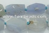 CNG404 15.5 inches 15*20mm - 18*30mm faceted nuggets blue chalcedony beads