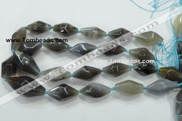 CNG412 15.5 inches 15*20mm - 18*35mm nuggets grey agate gemstone beads