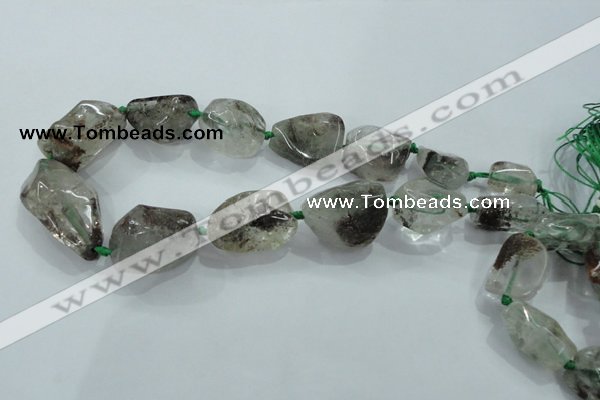 CNG418 15.5 inches 15*18mm - 25*38mm nuggets green-phantom beads