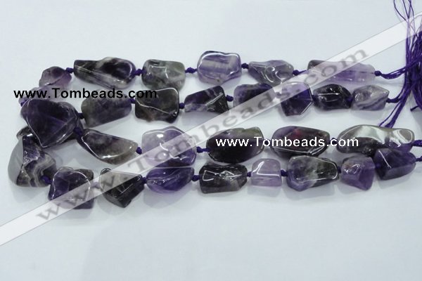 CNG441 15.5 inches 13*18mm – 18*28mm nuggets amethyst beads