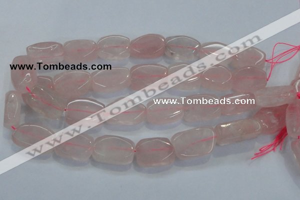 CNG450 15.5 inches 15*22mm faceted nuggets rose quartz beads