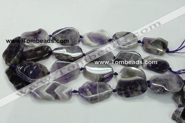 CNG453 15.5 inches 20*25mm - 25*40mm nuggets amethyst gemstone beads