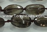 CNG475 15.5 inches 15*20mm - 25*35mm faceted nuggets smoky quartz beads