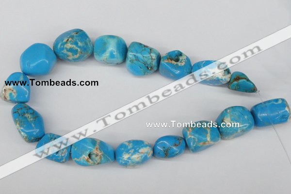 CNG48 15.5 inches 20*25mm nuggets dyed turquoise gemstone beads