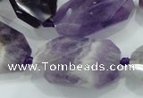 CNG482 15.5 inches 20*30mm twisted & faceted nuggets amethyst beads