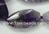 CNG483 15.5 inches 20*32mm twisted & faceted nuggets amethyst beads