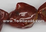 CNG49 15.5 inches 28*32mm nuggets red agate gemstone beads