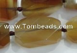 CNG490 15 inches 18*32mm twisted & faceted nuggets agate beads