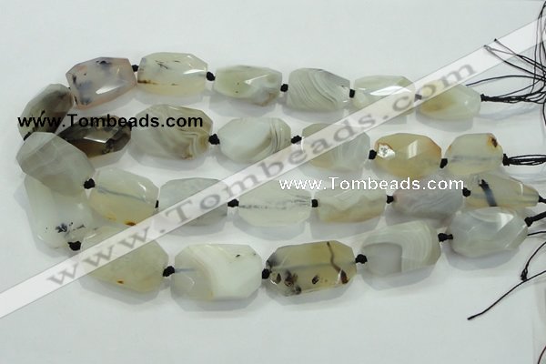 CNG491 15 inches 18*25mm – 30*35mm twisted & faceted nuggets agate beads