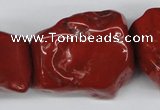 CNG50 15.5 inches 25*35mm nuggets red jasper gemstone beads