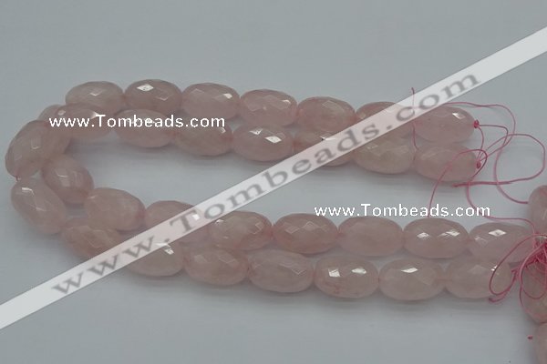 CNG5004 15.5 inches 15*25mm faceted rice rose quartz beads
