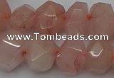 CNG5005 15.5 inches 12*16mm - 15*20mm faceted nuggets rose quartz beads