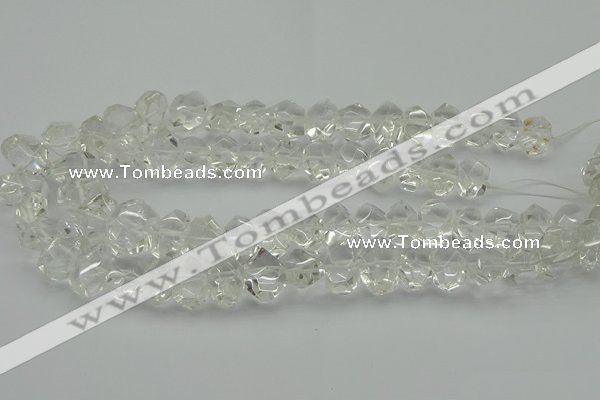 CNG5023 15.5 inches 10*14mm - 13*18mm faceted nuggets white crystal beads