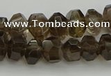 CNG5028 15.5 inches 6*9mm - 10*15mm faceted nuggets smoky quartz beads