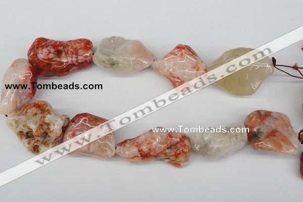 CNG51 15.5 inches 25*35mm nuggets agate gemstone beads