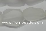 CNG5112 15.5 inches 14*20mm - 18*25mm freeform matte white crystal beads