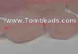 CNG5114 15.5 inches 14*20mm - 18*25mm freeform matte rose quartz beads