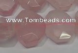 CNG5127 15.5 inches 15*18mm - 15*20mm faceted freeform rose quartz beads
