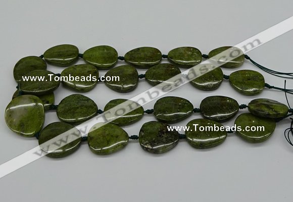 CNG5167 15.5 inches 16*22mm - 30*35mm freeform green gemstone beads