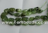 CNG5203 13*18mm - 15*25mm faceted nuggets green rutilated quartz beads