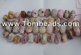 CNG5205 12*16mm - 15*20mm faceted nuggets pink opal gemstone beads