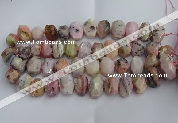 CNG5205 12*16mm - 15*20mm faceted nuggets pink opal gemstone beads