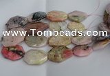 CNG5207 15.5 inches 20*30mm - 25*45mm freeform pink opal gemstone beads