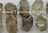 CNG5213 15.5 inches 12*16mm - 15*20mm faceted nuggets smoky quartz beads