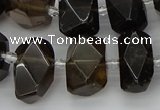 CNG5215 15.5 inches 12*16mm - 15*20mm faceted nuggets smoky quartz beads