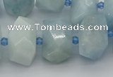 CNG5218 15.5 inches 12*16mm - 15*20mm faceted nuggets aquamarine beads