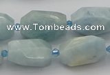 CNG5228 15.5 inches 12*16mm - 15*25mm faceted nuggets aquamarine beads